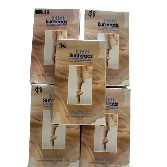 Bunheads Jelly Toes Soft Fabric Bands w/ comforting gel strips & spacers ballet - Picture 1 of 6